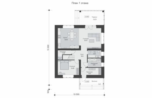 Двухэтажный дом с балконом и пятью спальнями